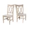 International Concepts Set of 2 Double X-Back Chairs, Unfinished C-20P - alternate 9